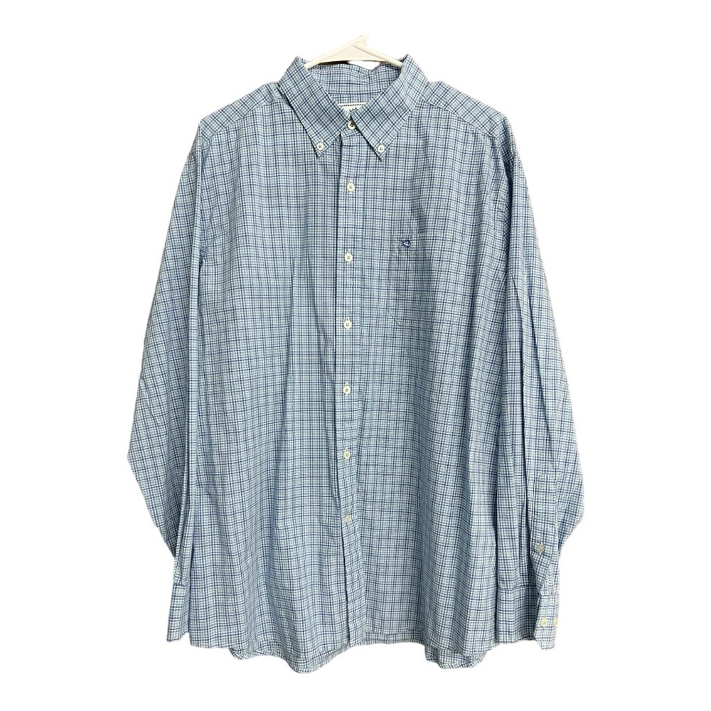 Southern Tide Classic Fit Long Sleeve Blue Plaid‎ Dress Shirt Size Large